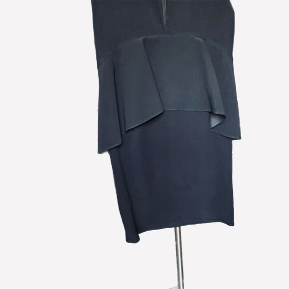 CELINE Phoebe Philo Peplum Black Mini Dress Empire Waist 40 US M/8 Crepe - Picture 8 of 12